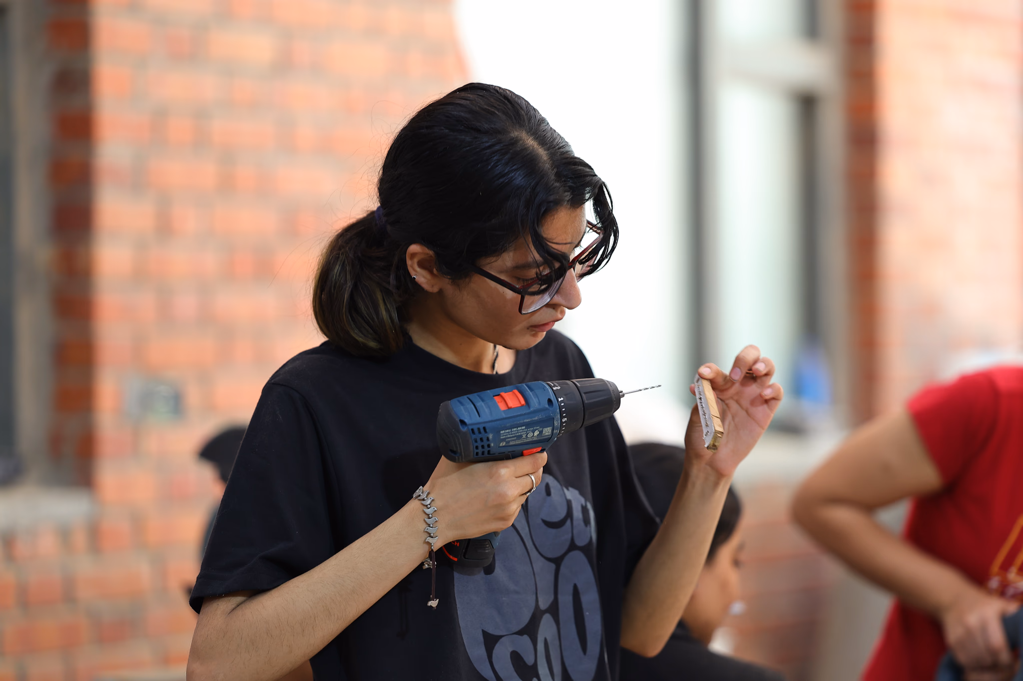 A Rishihood design learner at work in the studio